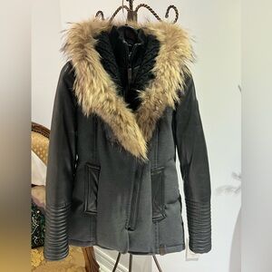 Small Women’s Rudsak parka coat - down, leather, wool